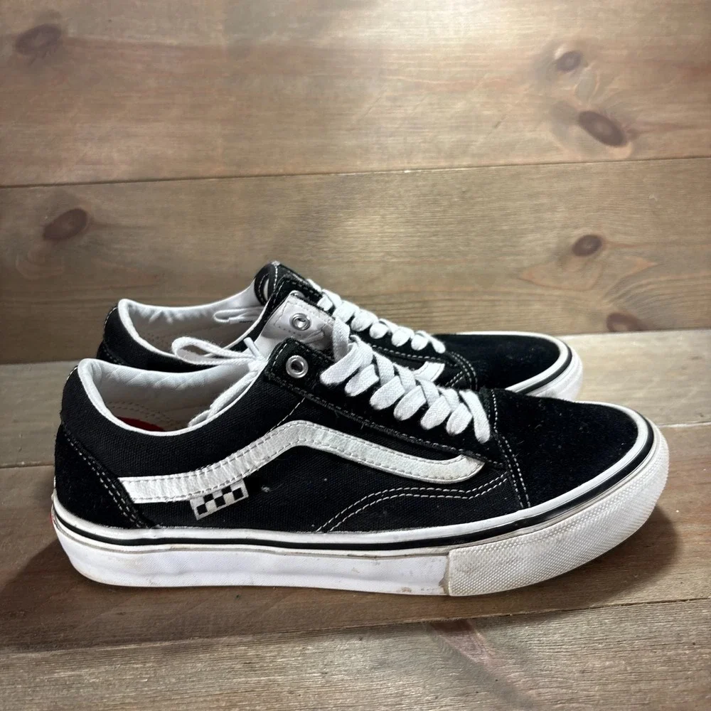 Vans Old Skool Mens size 7.5 shoes Black Suede Skate pop cush sneakers